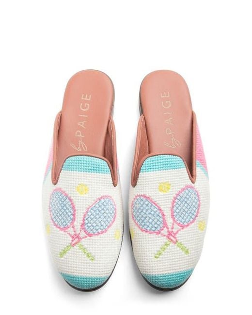 PAIGE White Needlepoint Mule