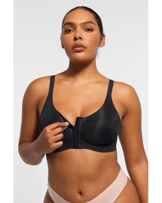 Shapellx Black Wireless Front-Hook Back Smooth Bra