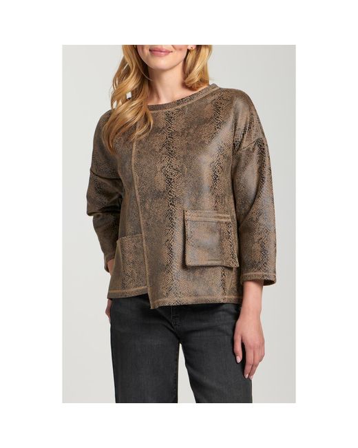 Apny Brown Asymmetric Pullover