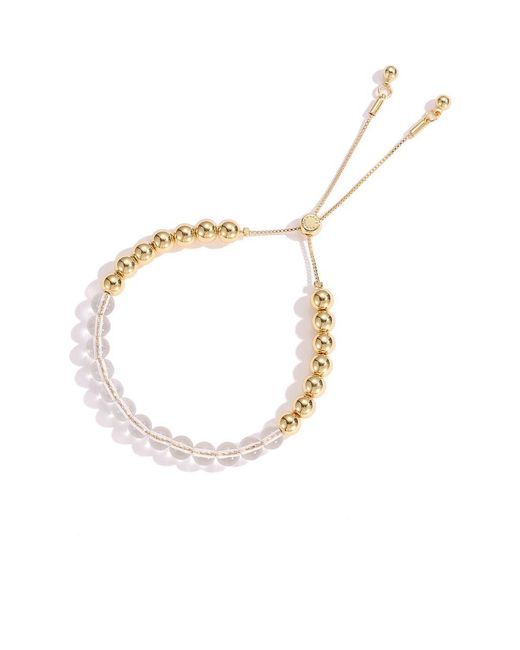 Classicharms Metallic Frostlily Clear Crystal And Bead Bolo Bracelet