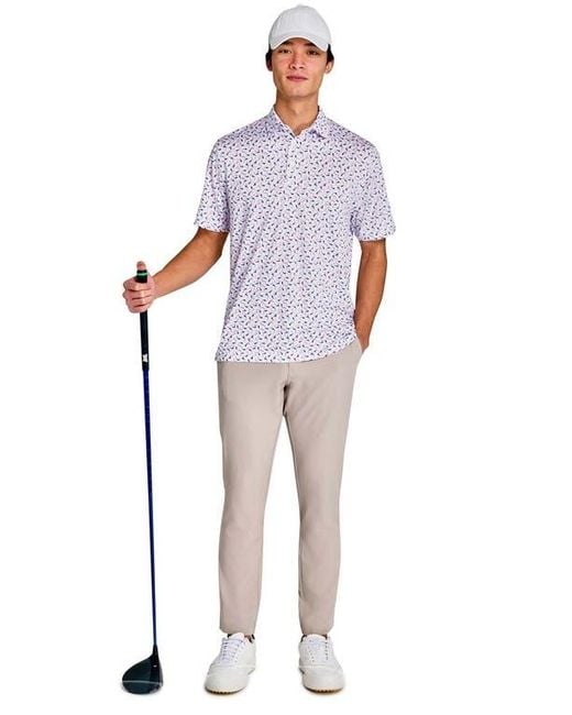Con.struct White Regular Fit Koi Fish Recycled Performance Golf Polo for men