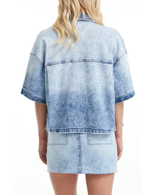 Bayeas Blue Short Sleeve Oversize Denim Jacket