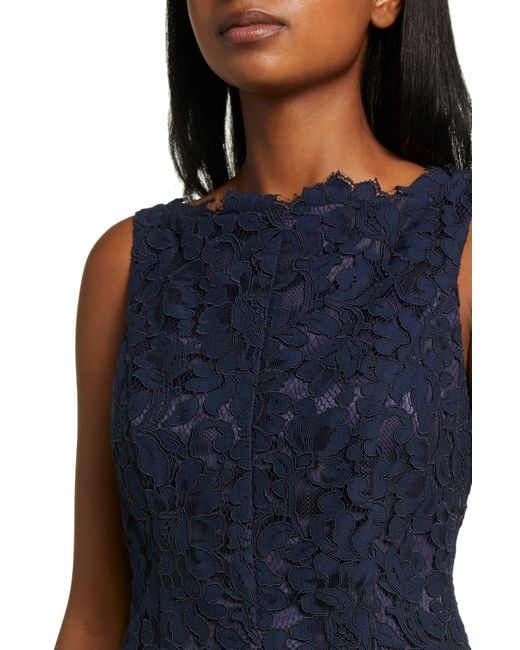 Eliza J Lace Fit & Flare Midi Dress in Blue Lyst