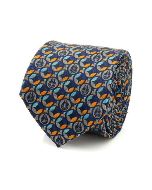 Cufflinks Inc. Blue Star Wars Millennium Falcon Motif Silk Tie for men