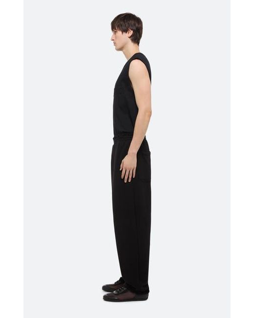 Helmut Lang Black Minimal Plush Sweatpants for men