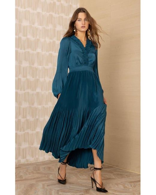 Hale Bob Blue Alisson Charmeuse Dress