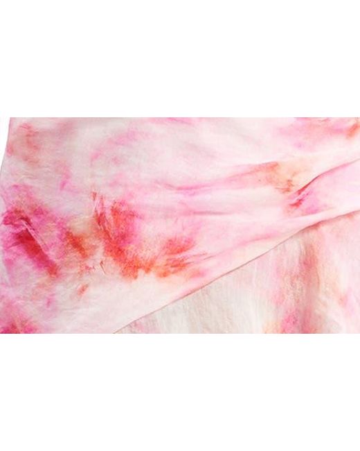Bardot Pink Sorella Tie Dye Print High Low Dress