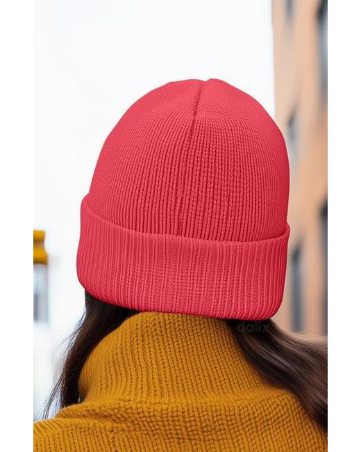 Alix Red Lil Flower Beanie Cap