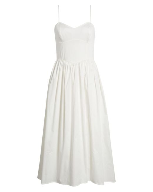French Connection White Florida Fit & Flare Midi Dress