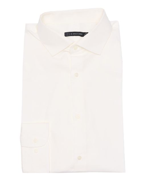 JB Britches White Poplin Weave Dress Shirt for men
