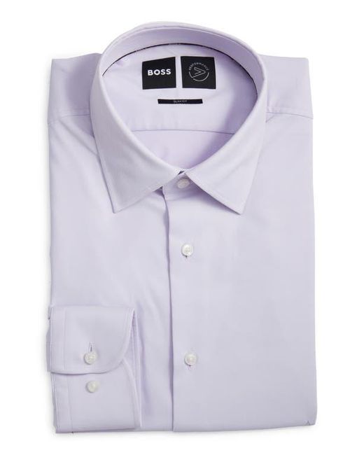 Boss Purple Hank Kent Slim Fit Performancetwill Dress Shirt for men