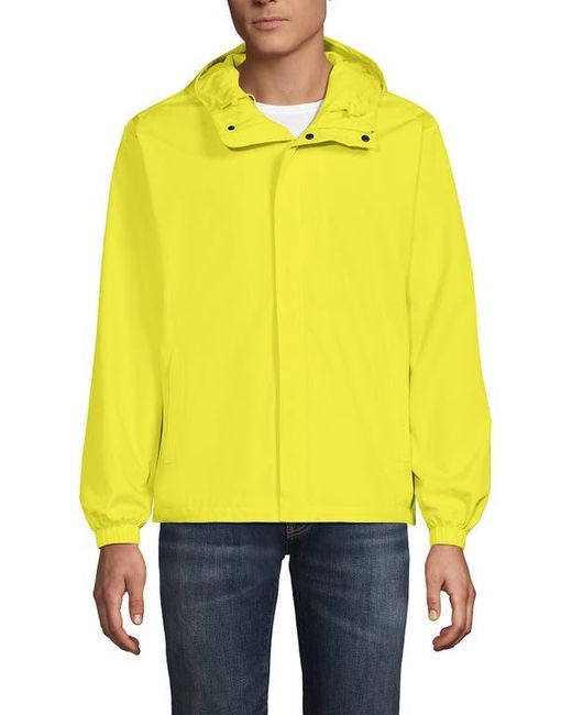 Lands' End Yellow Squall Waterproof Packable Rain Jacket for men