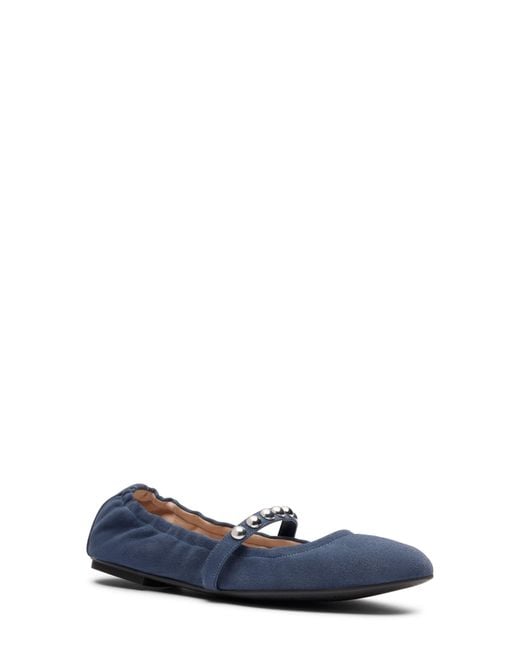 Stuart Weitzman Blue Goldie Stud Ballet Flat