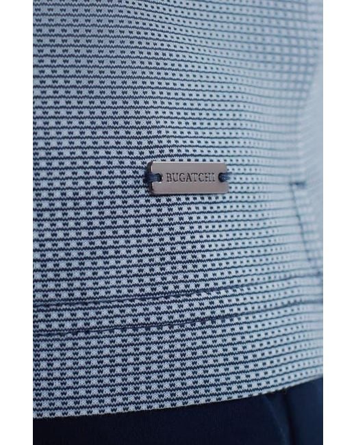 Bugatchi Blue Quarter Zip Polo for men