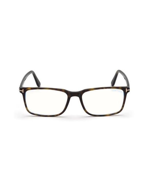 Tom Ford Brown 56Mm Rectangular Light Blocking Optical Glasses for men