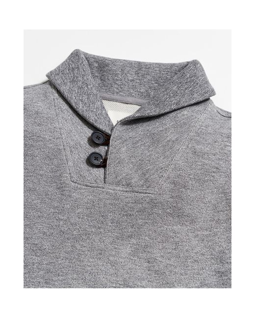 Billy Reid Mouline Shawl Collar Cotton Pullover in Gray for Men | Lyst