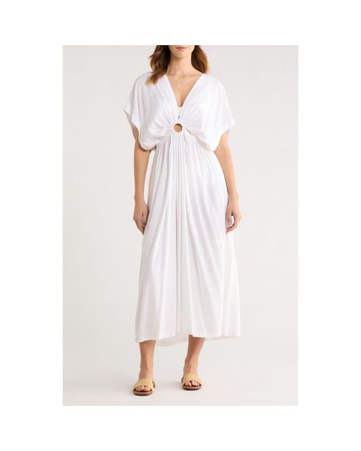 Elan Women's White Ring Cover-Up Maxi Dress