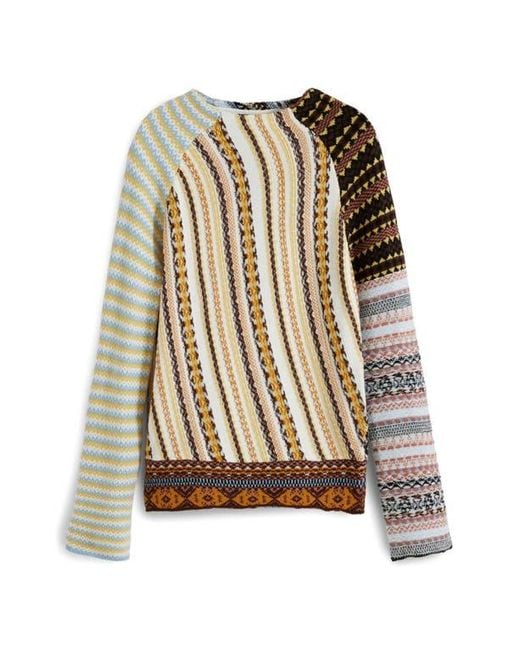 Desigual Multicolor Pieced Mixed Stripe Sweater