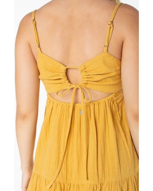 Roxy Yellow Warm Rays Cotton Minidress