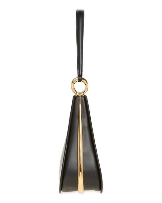 Rabanne Black Ring Leather Hobo Shoulder Bag