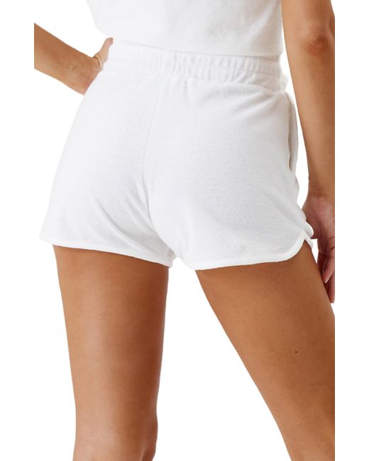 Melissa Odabash White Harley Cotton Blend Terry Cover-up Shorts