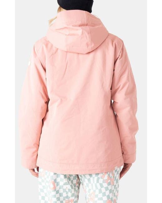 Roxy Pink Billie Water Resistant Hooded Insulated Jacket