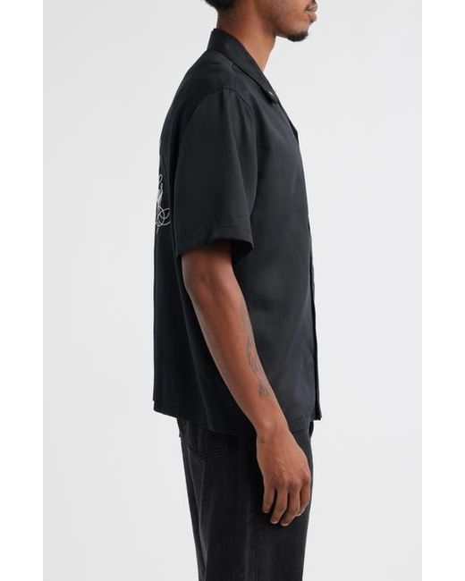 PacSun Black Roam Short Sleeve Button-Up Resort Shirt for men