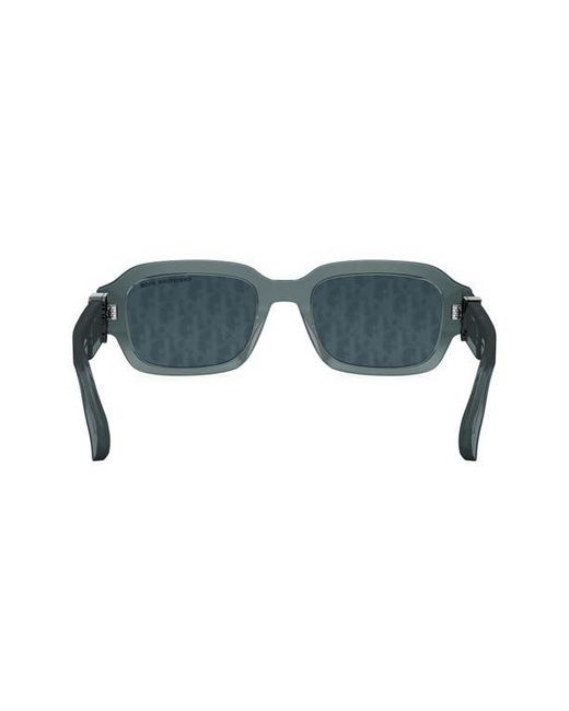 Dior Blue Oblique S2I 52Mm Rectangular Sunglasses for men