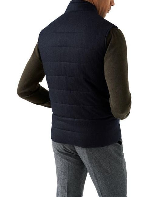 Eton Men's Black Quilted Wool Vest