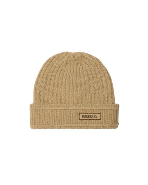 Burberry Natural Logo Wool Beanie for men