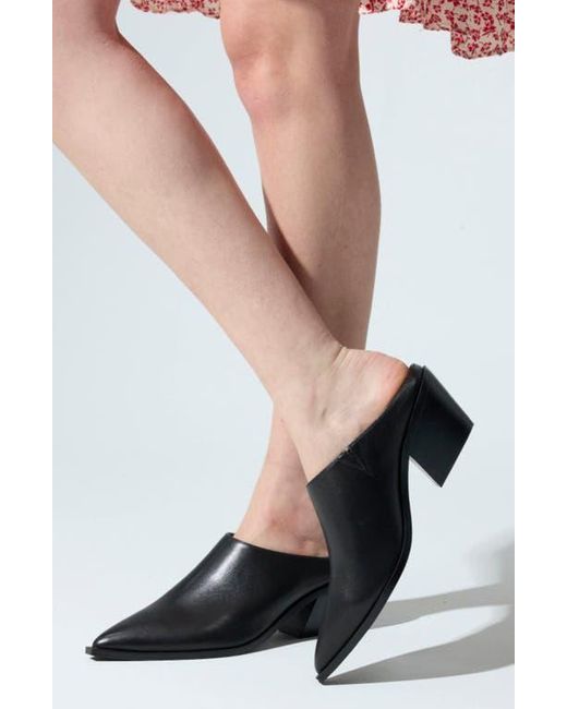 Yosi Samra Black Savile Pointed Toe Mule