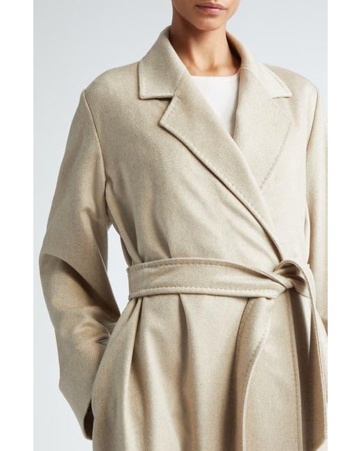 高級感あふれる★MaxMara★Fornovo Max Mara Fornovo Wool & Cashmere Belted Coat in Natural | Lyst