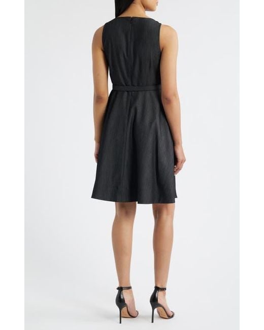Tahari Women's Black Pleat Belted Fit & Flare Dress - www.desnorhaar.be