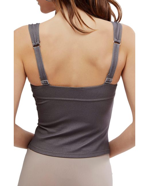Free People Gray Iconic Crossover Tank
