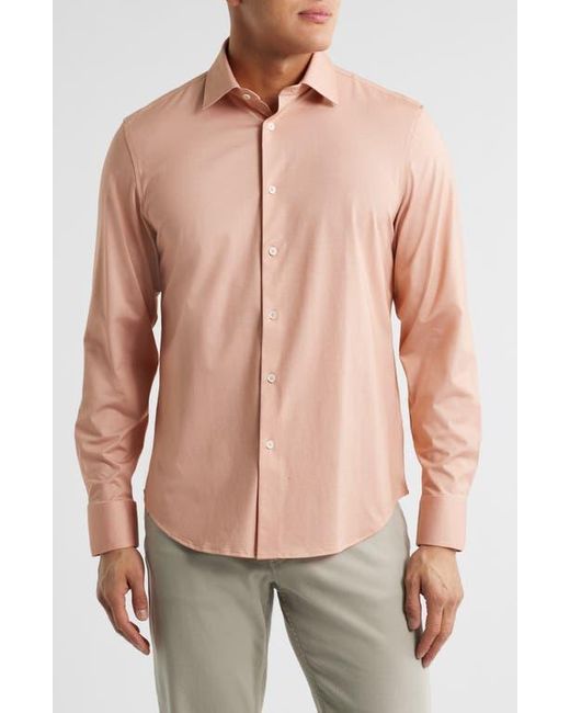 Bugatchi Multicolor Jimmy Ooohcotton Herringbone Button-Up Shirt for men