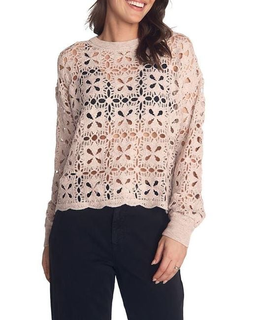 Bella Dahl Multicolor Relaxed Fit Sheer Wool & Cashmere Sweater
