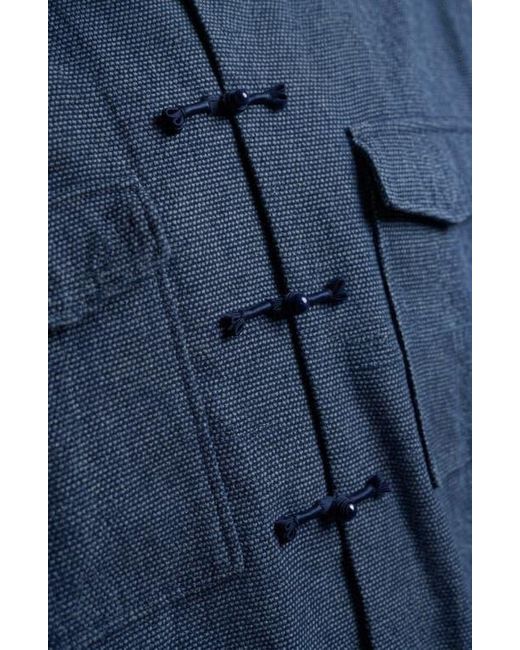 Modenaire Blue Toggle Closure Hooded Jacket for men