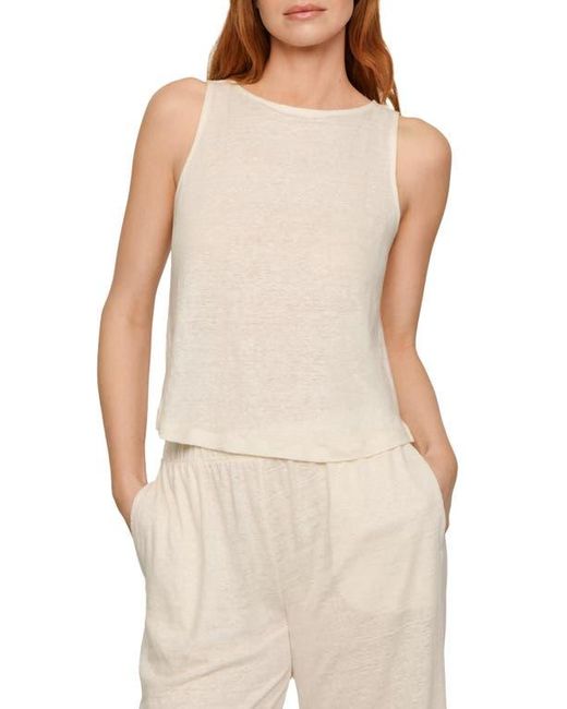 Eberjey Natural Boat Neck Organic Linen Sleeveless Lounge Top