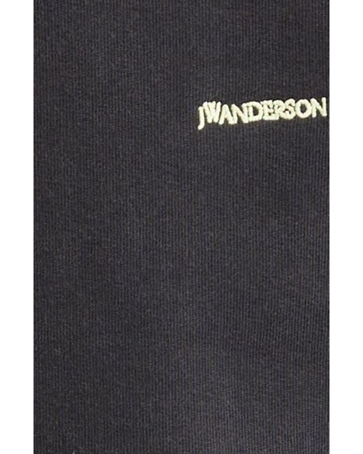 J.W. Anderson Black Cotton French Terry Polo Sweatshirt