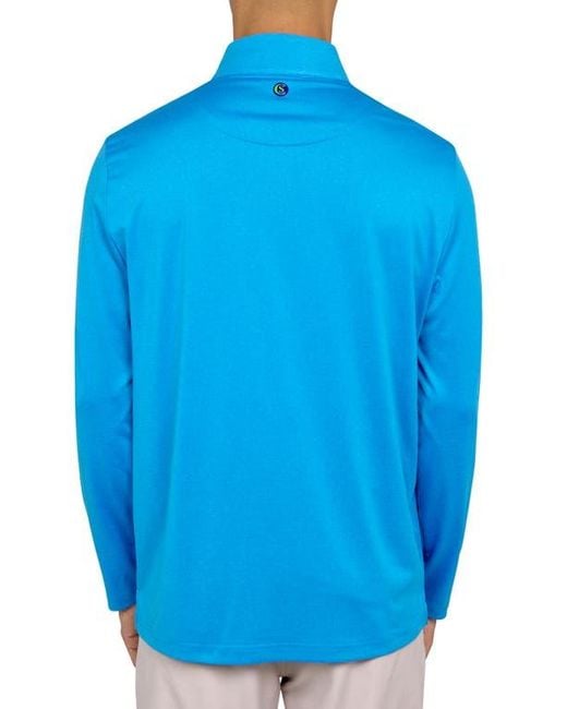 Con.struct Blue Regular Fit Melange Recycled Performance Quarter Zip for men