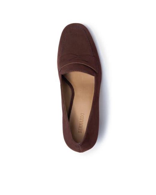 Bernardo Brown Nessa Block Heel Loafer Pump