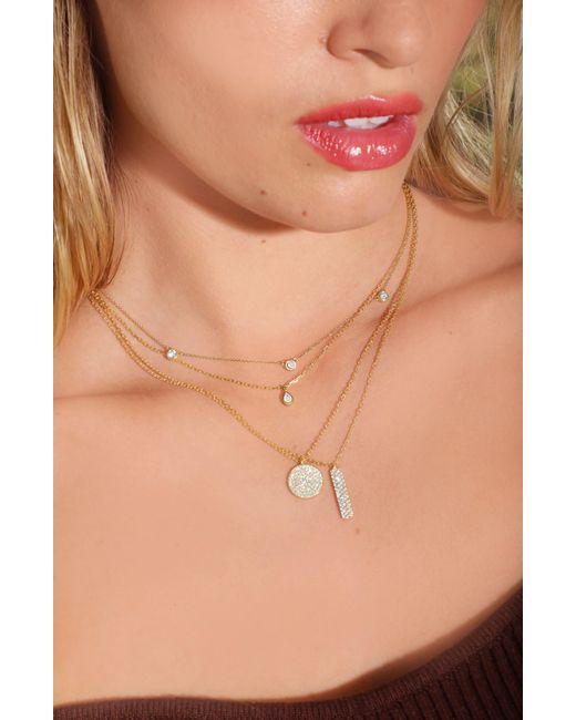Bony Levy Varda Pav Diamond Circle Pendant Necklace in Metallic