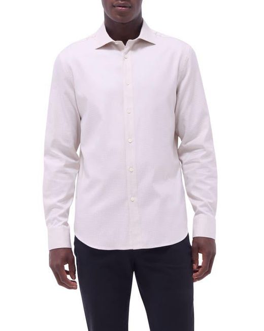 Bugatchi Purple Axel Shaped Fit Jacquard Button-Up Shirt for men