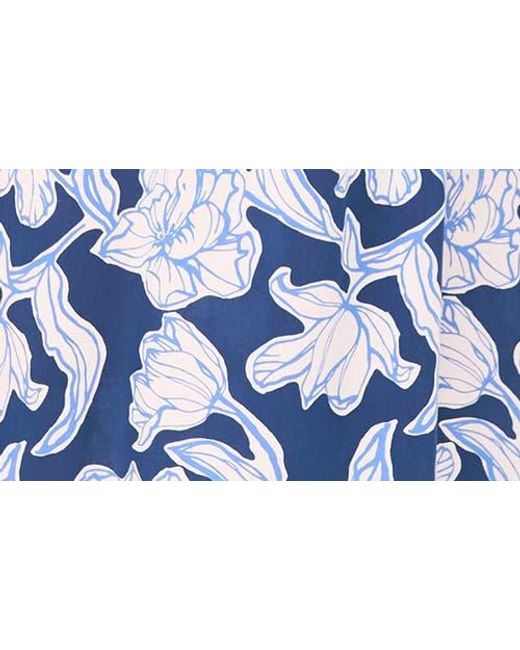 Cece Blue Floral Faux Wrap Maxi Dress