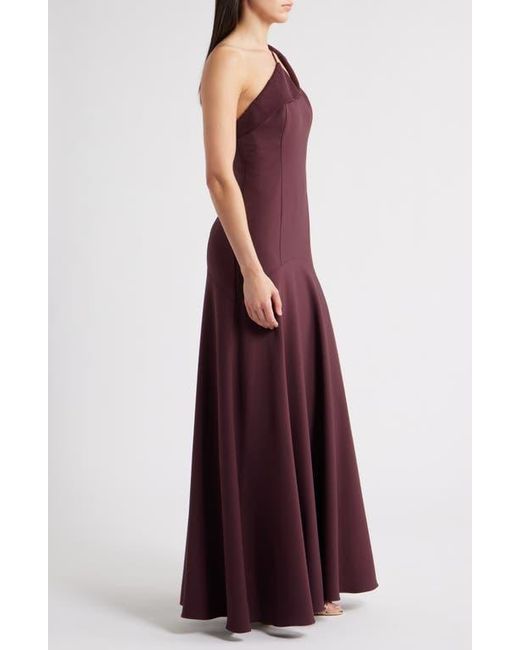 Black Halo Red Nairobi One-Shoulder Gown