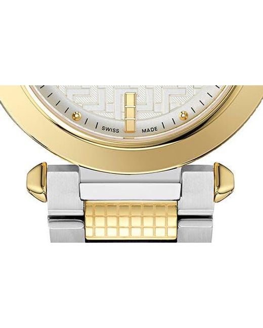 Versace Metallic Greek Bracelet Watch, 35Mm