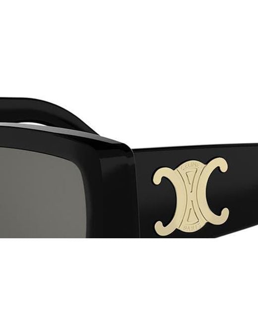 Céline Black Triomphe 53Mm Rectangular Sunglasses