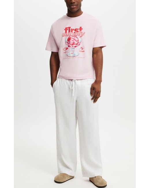Cotton On Red Cropped Fit Graphic T-Shirt for men