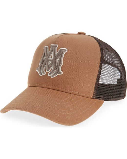 Amiri Brown Ma Logo Trucker Hat for men