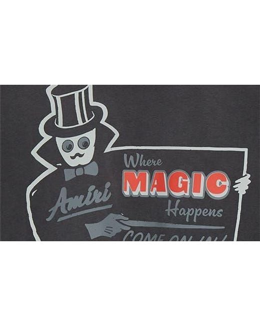 Amiri Black Oversize Magic Graphic T-Shirt for men